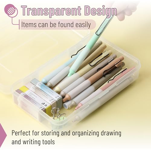Mr. Pen- Plastic Pencil Case Box, 12 Pack - color: Clear, size: 12 Pack