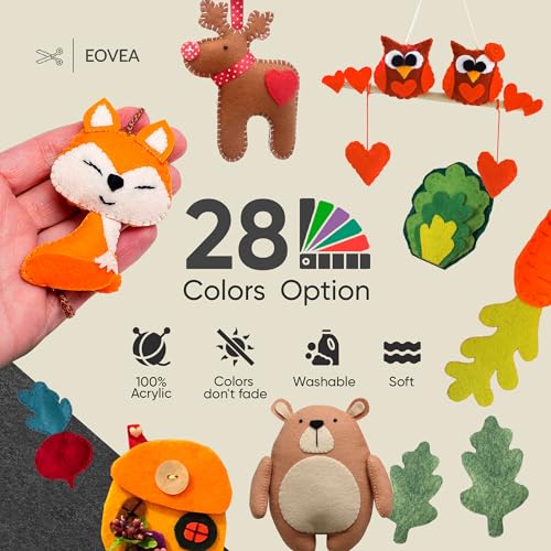 EOVEA | Acrylic Felt Fabric by The Yard | 72" Wide | 1.6mm Thick | Soft & Durable Non-Fraying Felt | for DIY Crafts, Sewing, Upholstery, Costumes & Padding(Black, One Yard) - color: Black, size: 1 Yard