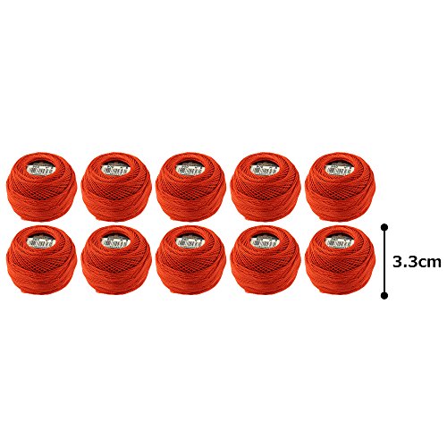 DMC Pearl Cotton Balls, Size 8, Dark Burnt Orange - color: Dark Burnt Orange, style: 8 Thread Count