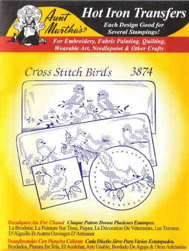 Aunt Martha's Hot Iron Embroidery Transfer 3874 Cross Stitch Birds