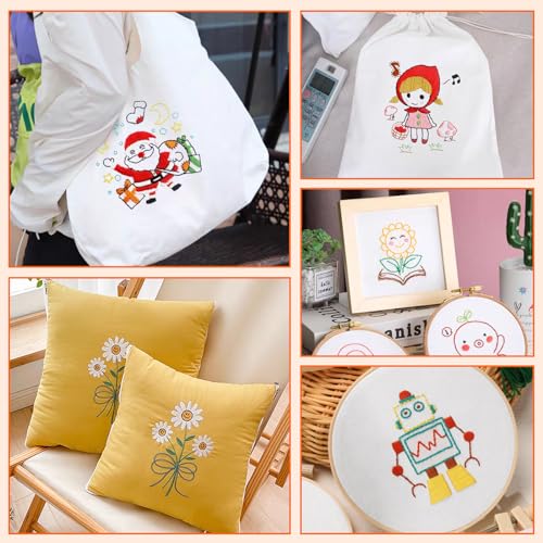 10 PCS White Cotton Embroidery Fabric Cloth (5.9 × 5.9 Inch) - size: 5.9 × 5.9 Inch