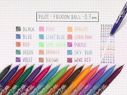 Pilot Frixion Heat/Friction Erasable Rollerball Pen FR7 - Medium Line 0.7mm Tip Nib - Pillow Pack of 1 Pen + 3 Refills (Black)