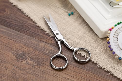 6” Sharp Embroidery Fabric Scissors, Forged Stainless Steel Small Heavy Duty Precision Point Tip Detail Sewing Shears for Dressmaker Tailor Cutting Thread, Yarn, Crafting - style: 6" silver embroidery scissors