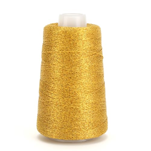 Metallic Crochet Thread, 80g Lurex Yarn for Charms (Bright Golden) - color: BrightGolden