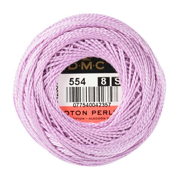 DMC 116 8-554 Pearl Cotton Thread Balls, Light Violet, Size 8