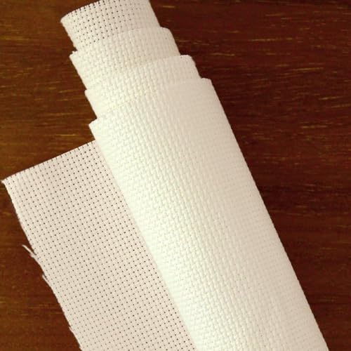 Essentials By Leisure Arts Aida Cloth, 18 Count, Cream, 3 pc, Bulk, Cross Stitch Fabric, Embroidery Fabric, Cross Stitch Supplies for Crafting, Stitching, and Sewing Projects 30X36 - color: Cream