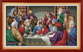 IUHUI 14 Count Stamped Cross Stitch Kits for Beginners Adults, The Last Supper of Leonardo da Vinci Pre-Printed DIY 14ct Embroidery Sewing Starter Kit Needlework Easy Patterns Famous Paintings - color: The Last Supper