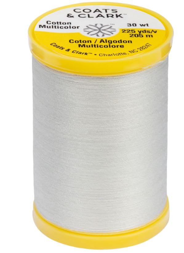 Coats & Clark Cotton All Purpose Sewing Thread 100% Mercerized Cotton 225 Yards Each Spool S970 2 Pack Bundle with 3 Bella's Crafts Needle Threaders (Silver) - color: Silver