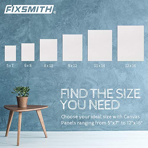 FIXSMITH Canvas Boards for Painting 9x12 Inch, Super Value 24 Pack Paint Canvases, White Blank Canvas Panels, 100% Cotton Primed Canvas for Painting, Painting Art Supplies - size: 9"×12"