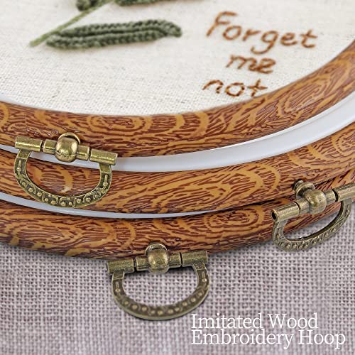 Piutouyar 3 Pcs 4 Inch Embroidery Hoop Set, Imitated Wood Display Frame - style: 3 Pieces 4 Inch