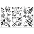 Peacoblue Speckled Bird Rub On Transfers for Furniture Craft 6"x12" - style: Speckled Birds