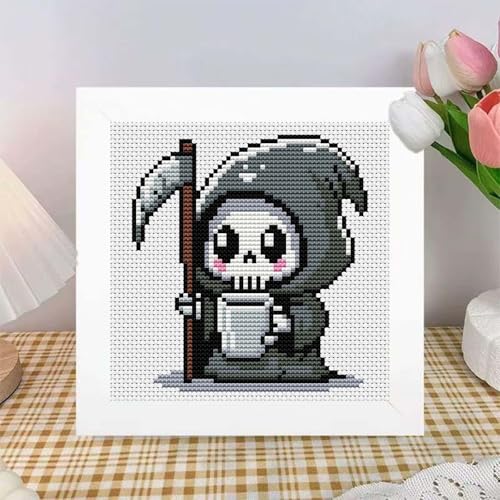 niurenmaoyi Halloween 11CT Cross Stitch Kits for Beginner with Framed,7x7in - color: Cross Stitch Kits0518-06