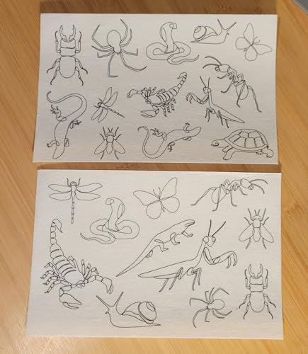 Water Soluble Embroidery Patterns Stabilizers, Stick and Stitch Embroidery Transfers Paper Tear Away Embroidery Stabilizer with Wildflower Patterns for Embroidery, Fun Designs (Insects) - color: Insects (1)