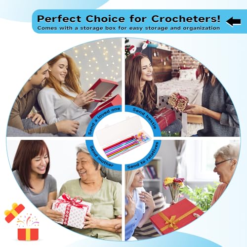 Mayboos 35 Pcs Crochet Hooks Set, Colorful Metal Crochet Hooks 2.0mm~10.0mm - size: 35 Pack