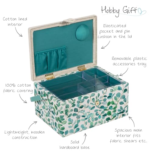 Hobby Gift Medium Sewing Box Organiser - color: Eucalyptus