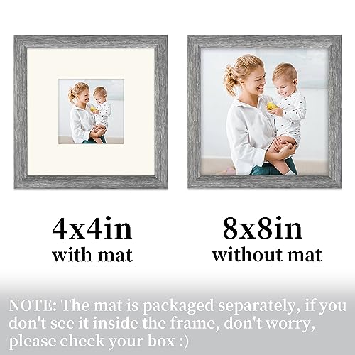 AEVETE Picture Frame 8x8 Gray Photo Frames Rustic for Wall and Desk Decor - color: Rustic Gray, size: 8x8