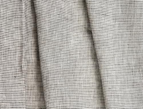 100% Linen Fabric – Lightweight Prewashed – Horizontal Stripe Patterns – Precut Style – Soft & Breathable – 52” Width – by The Linen Lab (Green & Beige 6377, 1 Yard pre Cut) - color: Green & Beige 6377, size: 1 yard pre cut