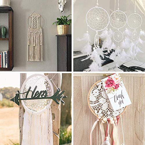 12pcs 4Sizes (6/8/10/12 inch) Wooden Bamboo Floral Hoop Wreath Macrame Craft Dream Catcher Hoops Rings for DIY Weddding Wreath Decor, Macrame Dreamcatcher, Wall Hanging Crafts - size: 6/8/10/12inch - 12pcs