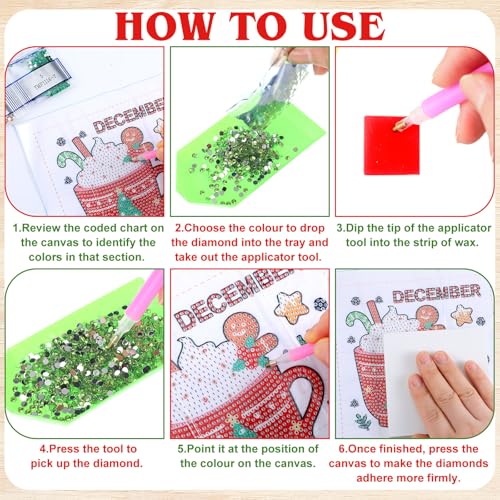 Trandraft 13 Pcs Coffee Mug Holiday Small Diamond Art Kits for Adult Craft - style: Coffee