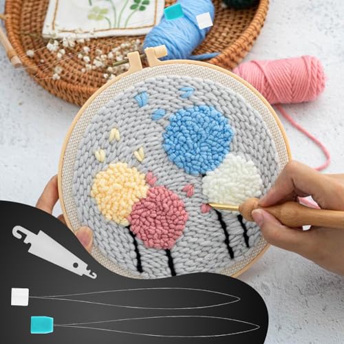 10Pcs Long Punch Needle Threader,Embroidery Needle Threader for Needles