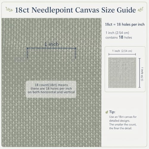 Howie’s Needlepoint Needlepoint Needlepoint Canvas, 18-Mesh Blank Canvas Green Canvas(20" x 26") - size: 20" x 26"