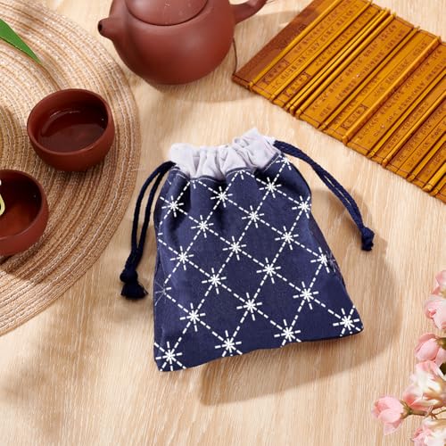 ORIGACH 3 Set Sashiko Drawstring Bag Kit with Instruction for Beginners