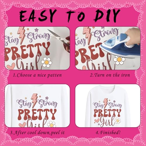 Dazoratix Black Girl Iron on Transfers - 24 Sheets African American Girls DTF Ready to Press Heat Patches Vinyl Designs Stickers Decals for T Shirts Clothes Hoodies Hat DIY Crafts Applique Decorations - style: Black Girl
