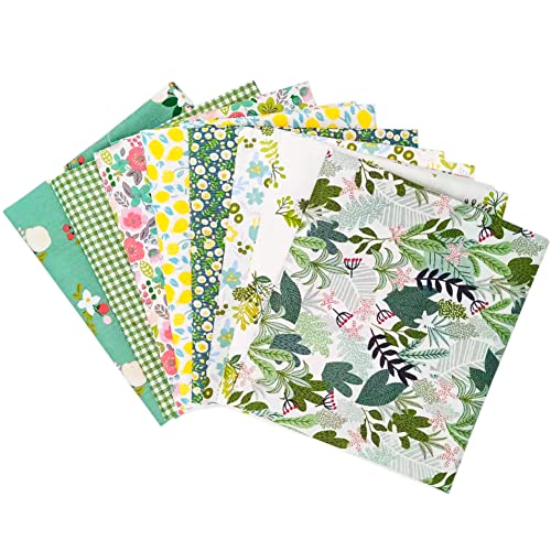 Fabric, 8 pcs/lot Fat Quarter Fabric Bundles 100% Cotton 19.69" x 19.69" (50cm x 50cm) Quilting Cotton Craft Pre-Cut Squares Sheets for Patchwork Sewing Quilting Crafting, Floral Pattern. - color: M-4