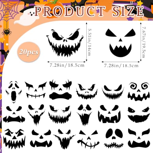 Dazoratix Halloween Iron on Transfers - 20 Sheets Spooky Ghost Face DTF Ready to Press Funny Eyes Heat Patches Vinyl Stickers Decals for T Shirts Clothes Hoodies Pillow Bag Hat DIY Crafts Decorations - style: Halloween