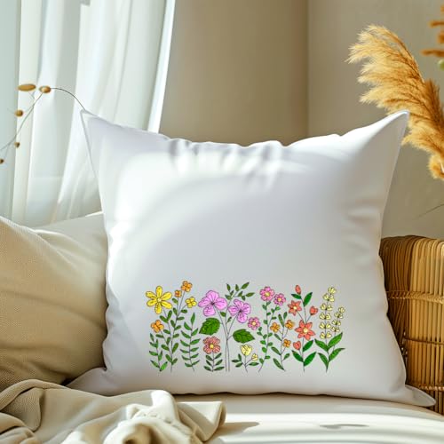 4 Sheets Plant Embroidery Patterns Water Soluble Embroidery Stabilizer Water Soluble Stabilizer for Embroidery Stick and Stitch Embroidery Paper for Embroidery Hand Sewing Lovers - style: Flower B