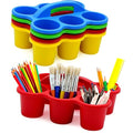 4E's Novelty 4 Pack Caddy for Classroom, Classroom Pencil Caddy, Durable Table Cup Drink Holder, Sturdy Schools Desk Bin, Craft Caddy, Colorful Art Supply Caddies for School Home, Teacher Organizer