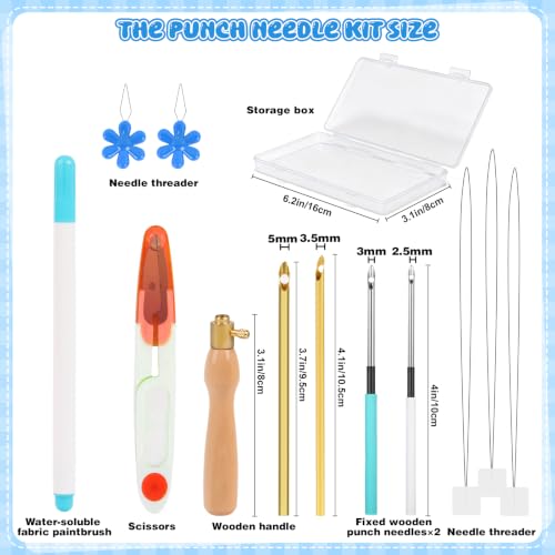 Punch Needle Kit Adults Beginner, Adjustable Punch Needle Tool - color: 11Pcs