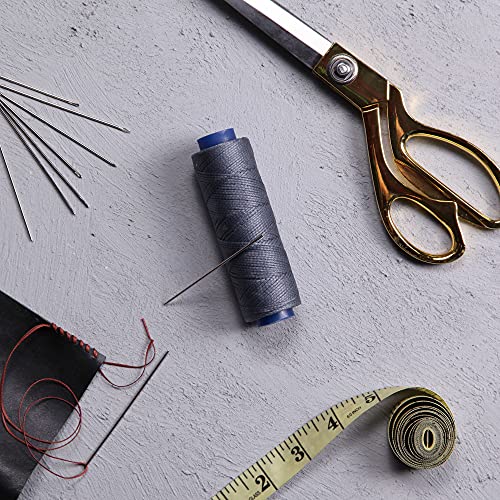 Waxed Thread, Strong Thread for Leather, Upholstery, Shoe, Bag, incl. Needle (Colour: Dark Grey) - color: Dark Grey