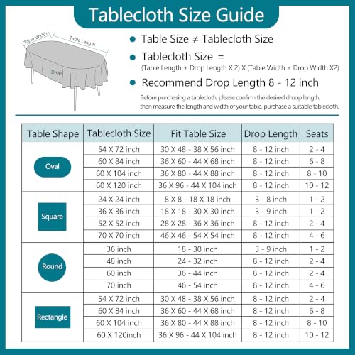 Plaid Farmhouse Oval Tablecloth 54 x 72 Inch, Checkered Cotton Linen Heavy Weight Table Covers Cloths for Kitchen Dining Room Party Oval Tables - color: Off-white, size: 72" x 54" (Oval)