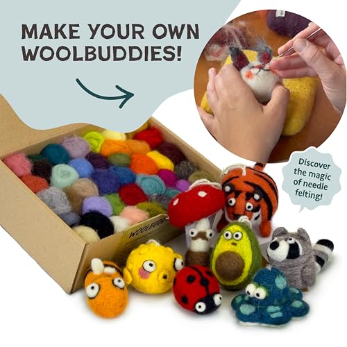 Woolbuddy Needle Felting Kit 40 Colors Wool Roving for Adults & Beginner - color: 40 Colors