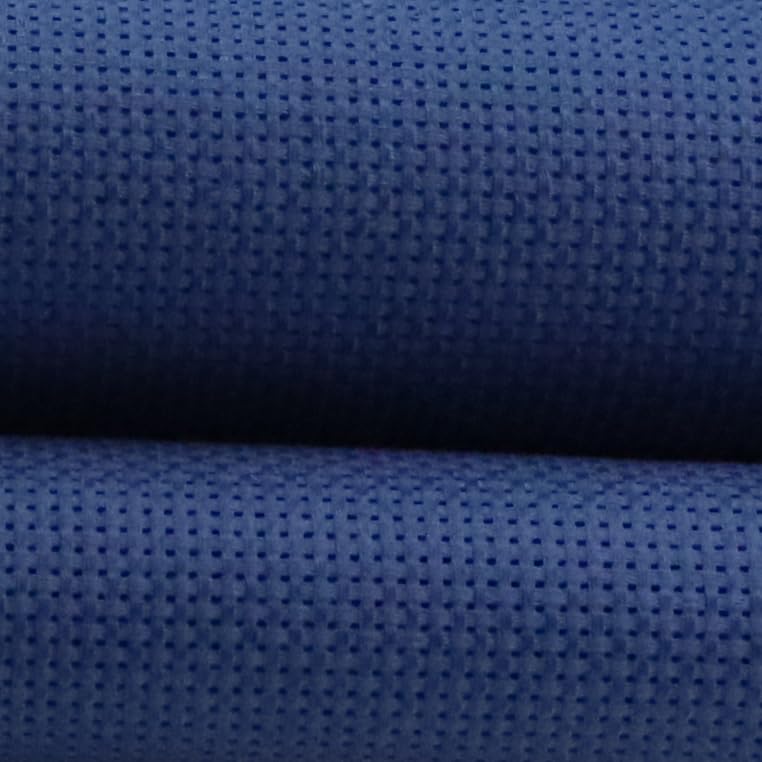 KCS 19" x 28"(48cmx72cm) 11 Count Cotton Aida Cloth Cross Stitch Fabric (Jeans Blue) - color: Jeans Blue