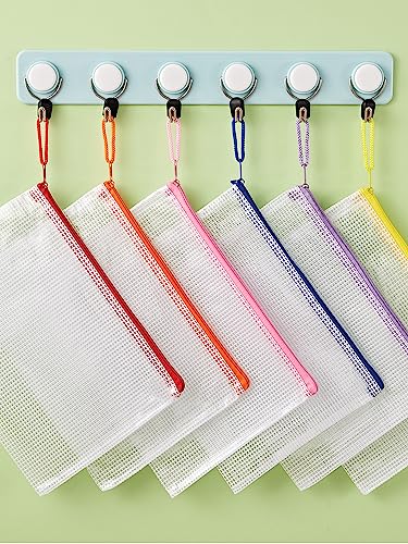 JARLINK A5 Mesh Zipper Pouches, 6x9inch Pencil Pouches for School, 30 Pack - size: A5-30pcs-Assorted