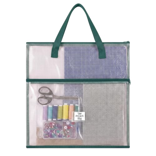 Cosblank 16x16inch Sew Project Bag Jumbo Needlepoint Project Bag, Green - color: Green