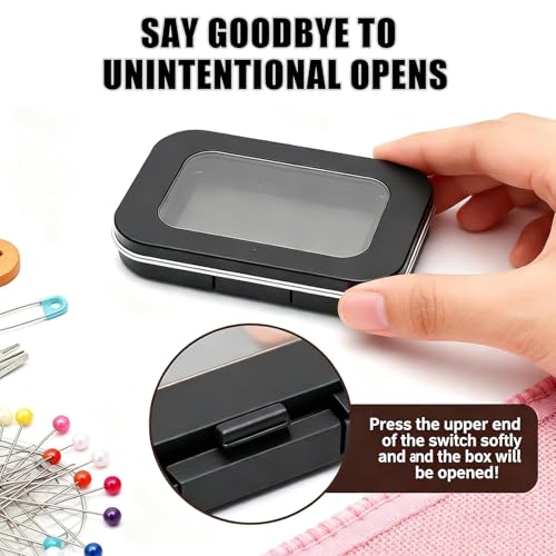 Tatibana Sewing Needle Storage Box, with Acrylic Lid, for Sewing Crafts