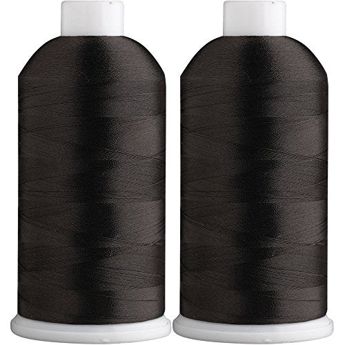 Superpunch SuperB Embroidery Thread 40wt, 5000 m Cone, Pack of 2 - color: Black 020, size: Pack of 2