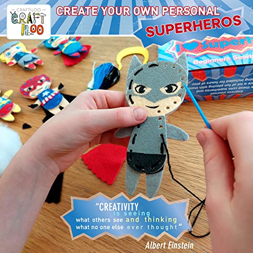 Superhero Sewing Kit for Little Kids - 5 Easy Felt Beginner Projects - color: Superhero Kit