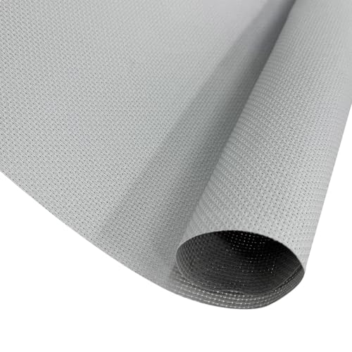 14CT Aida Cloth - 30x35 Inch Cross Stitch Fabric for Embroidery, Pre-Cut Needlework Material, Acid-Free, Durable Weave(Light Grey) - color: Light Grey