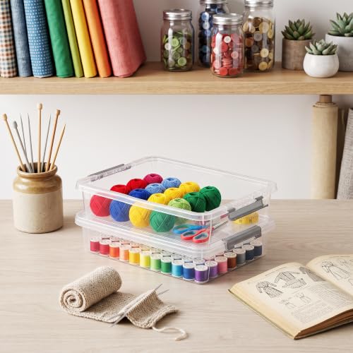 Citylife 5.3Qt 4Packs Clear Craft Organizers and Storage Box, Sensory Bins - size: 5.3 Qt- 4 Pack