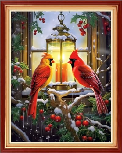 Dooxvey Cross Stitch Kit for Adult Beginners - Night Light Bird 16x20 inch - color: Manual Arts 08