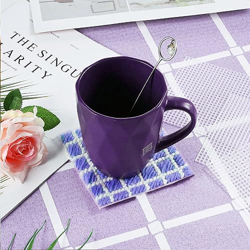 ABuff 12PCS 14 Count Plastic Mesh Canvas Sheets, 8.2 X 11 Inch, White