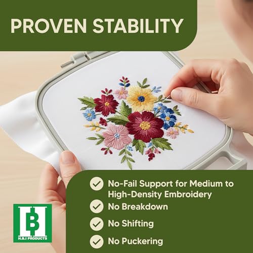 HBI Cut Away Embroidery Stabilizer Sheets, 10 x 12 in, 100 Pack - size: 10"x12" 100 Pcs 5x7 Hoops