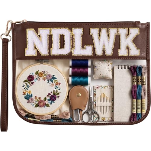 VOOGLAN Needlework Project Bag (Empty), 8 x 12 Inch - color: Brown
