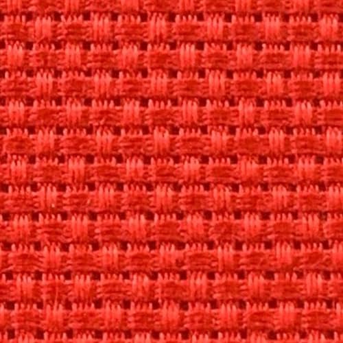 2 Sheets of Red 11 Count Aida Cloth – 18 x 18 Inch Pre-Cut Fabric Squares – Cross Stitch Fabric – 100% Cotton – Ideal for Needlework & Embroidery – The Knotty Unicorn - color: Red