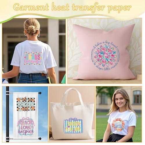 20 Sheets Teacher Iron on Transfers for T-Shirts - color: Teacher