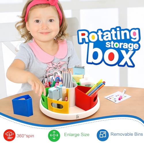 MeCids Rotating Desk Organizer Kids Art Supply Storage and Organization